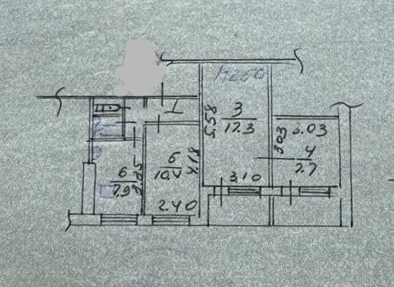 Продаётся 3-комнатная квартира, 52.6 м²
