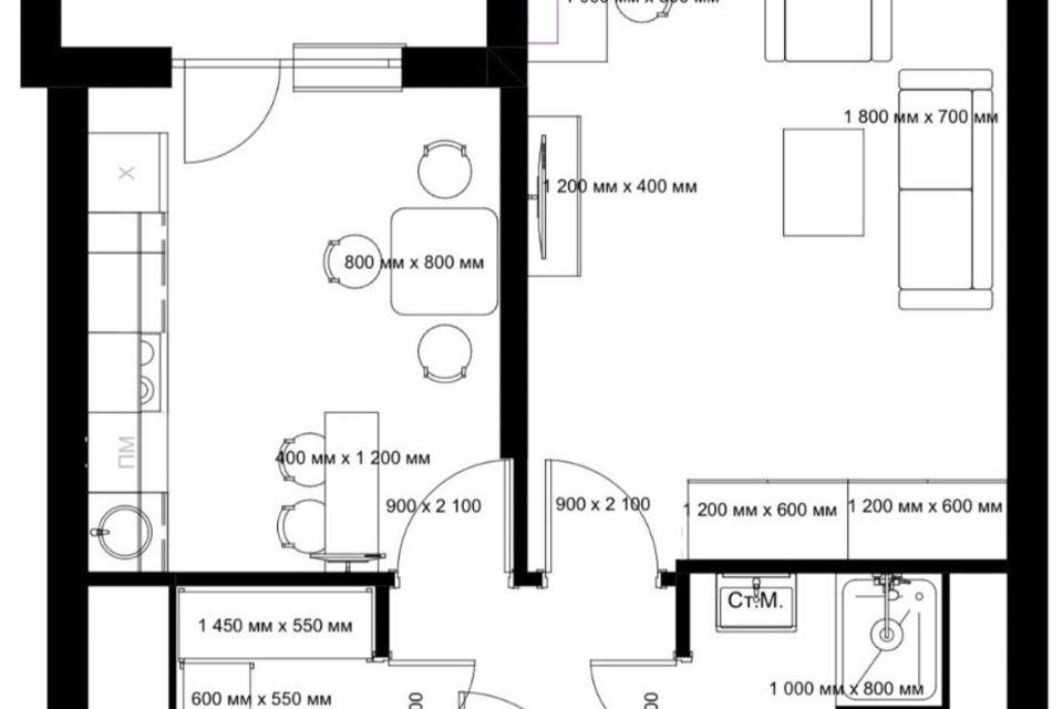 Продаётся 1-комнатная квартира, 40.7 м²