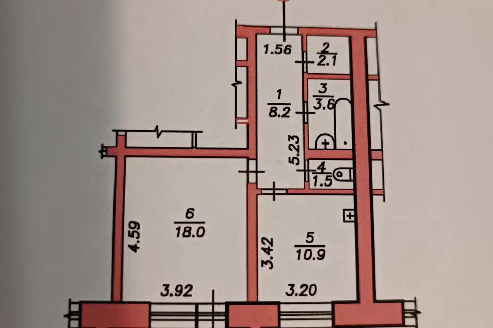 Продаётся 1-комнатная квартира, 44.3 м²