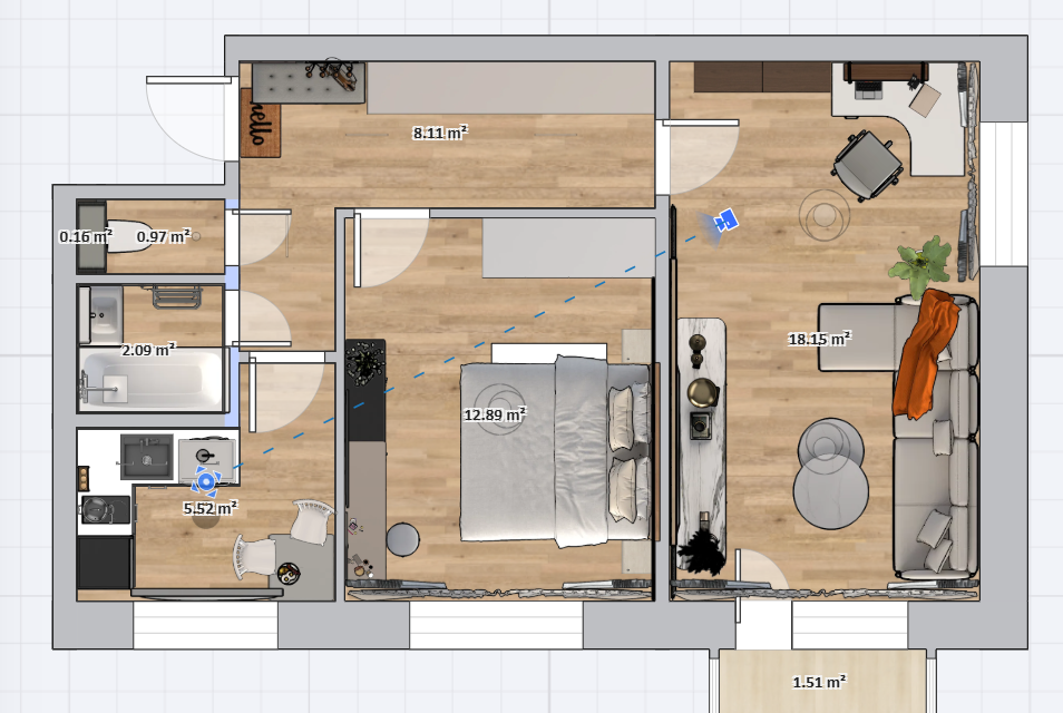 Продаётся 2-комнатная квартира, 50.3 м²