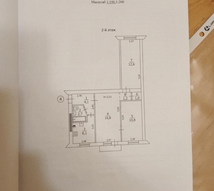 Продаётся 3-комнатная квартира, 56 м²
