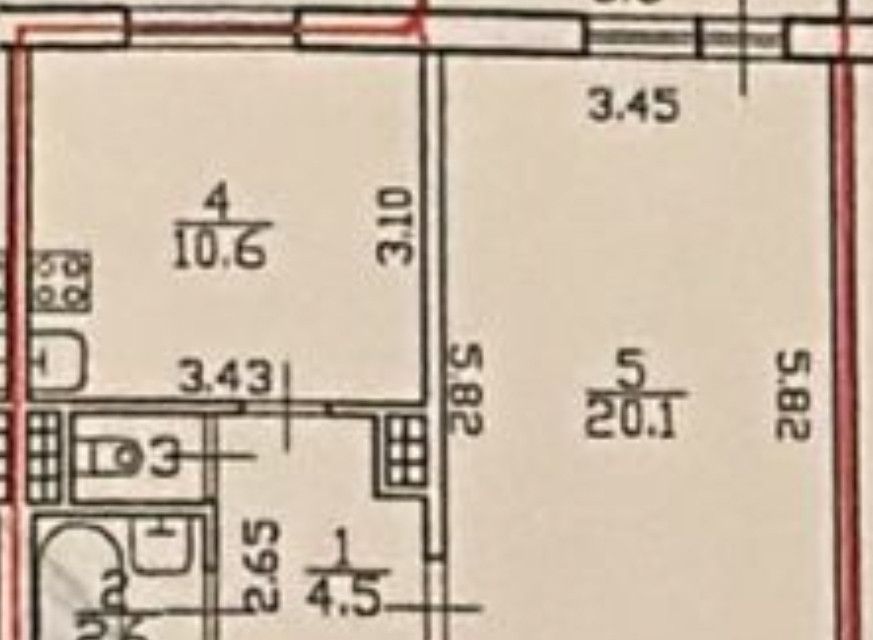 Продаётся 1-комнатная квартира, 38.7 м²