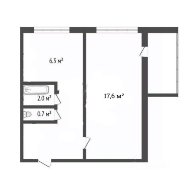Продаётся 1-комнатная квартира, 32.4 м²