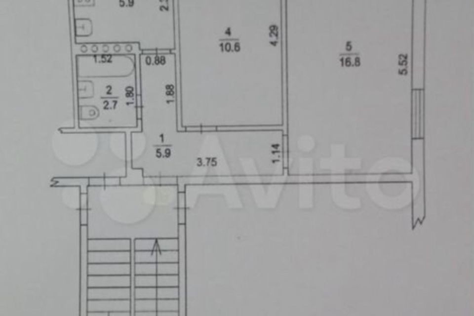 Продаётся 2-комнатная квартира, 41.6 м²