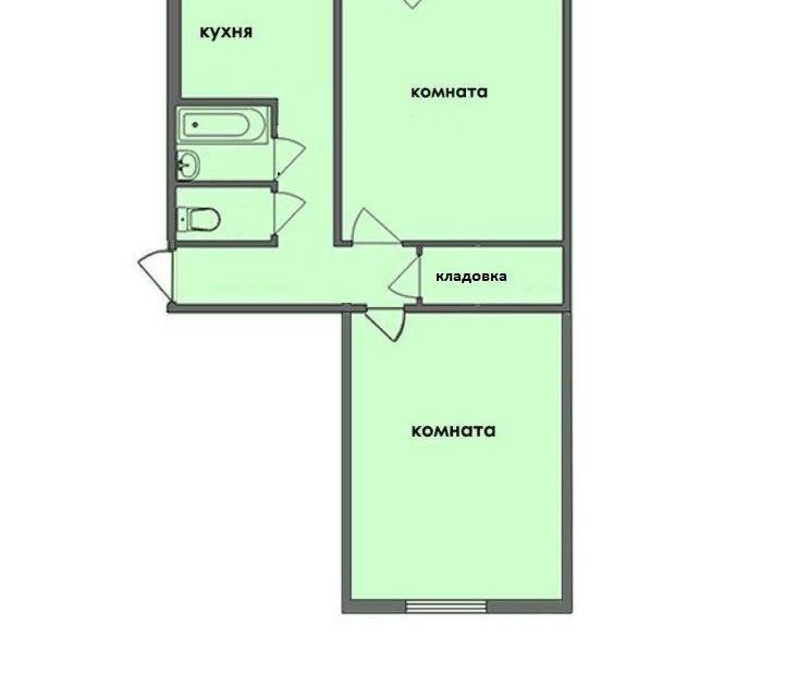Продаётся 2-комнатная квартира, 46.2 м²