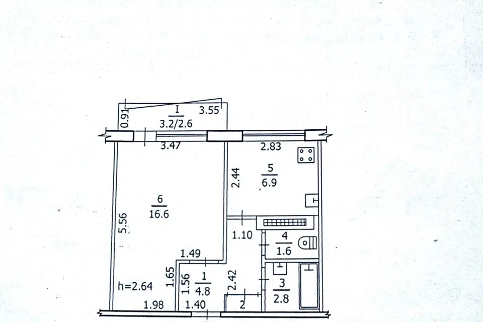 Продаётся 1-комнатная квартира, 36 м²