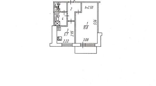 Продаётся 1-комнатная квартира, 30.1 м²