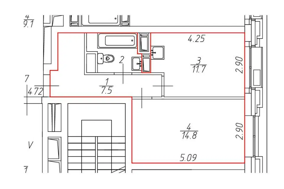 Продаётся 1-комнатная квартира, 37.8 м²