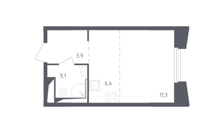 Продаётся студия, 24.7 м²