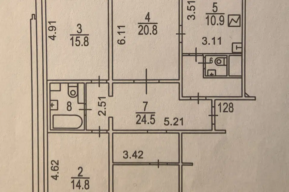 Продаётся 4-комнатная квартира, 106.3 м²