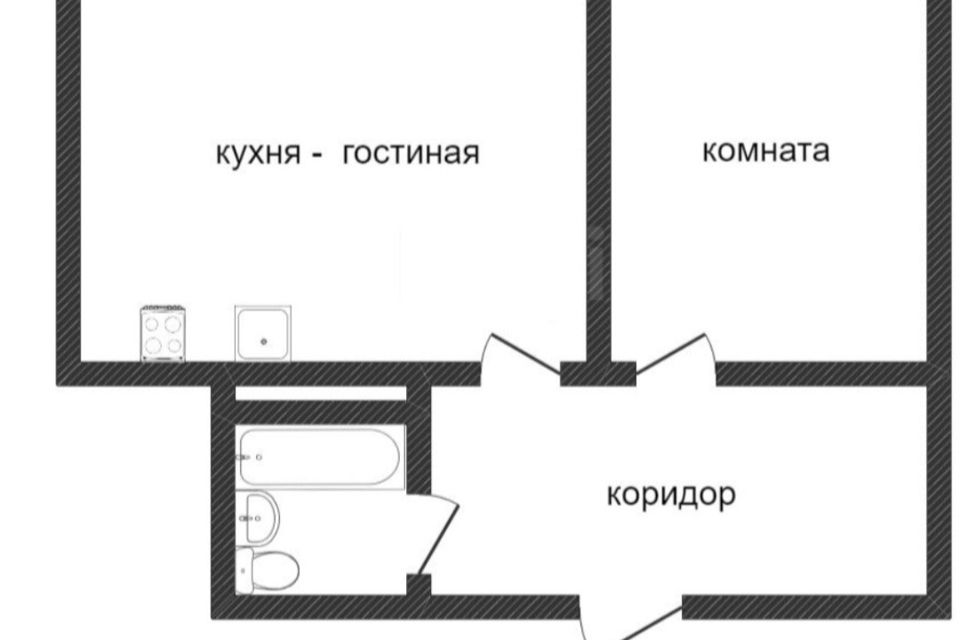 Продаётся 1-комнатная квартира, 47.5 м²