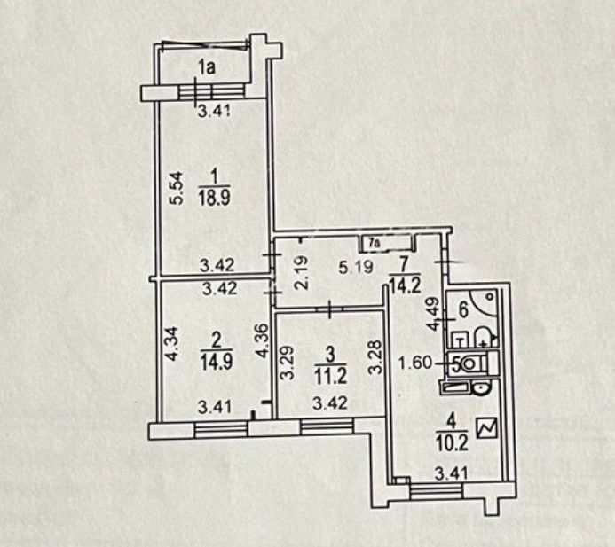 Продаётся 3-комнатная квартира, 74.2 м²