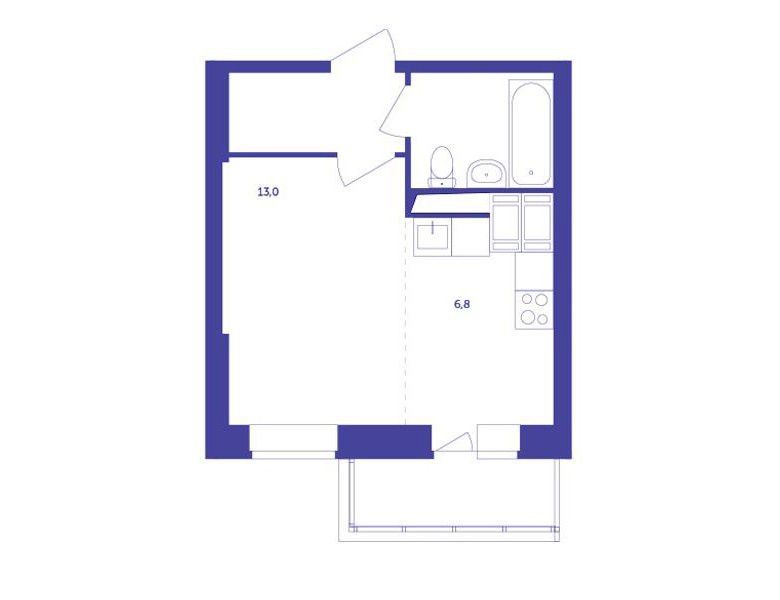 Продаётся студия, 27.1 м²