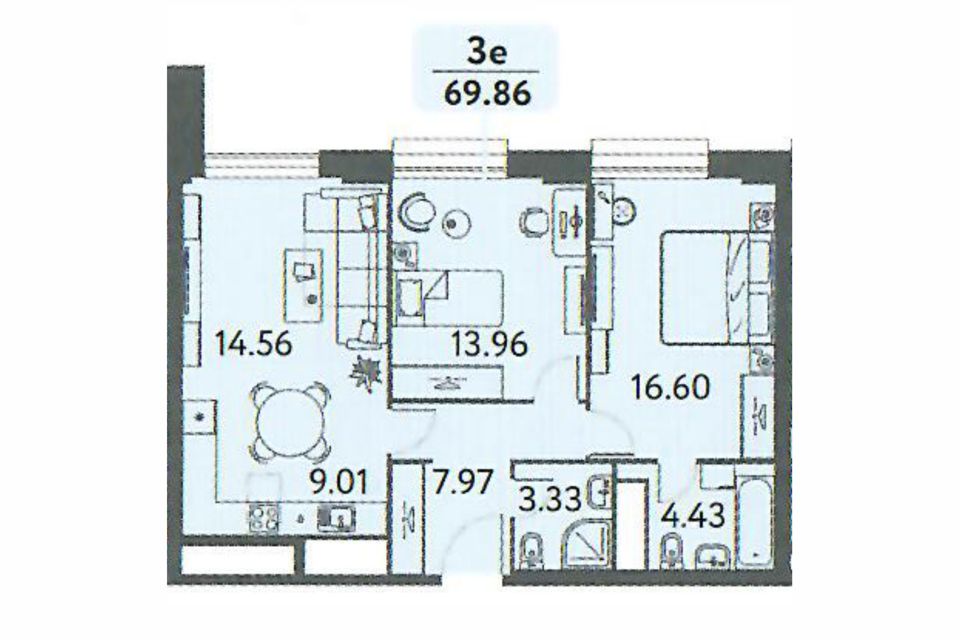 Продаётся 2-комнатная квартира, 70 м²