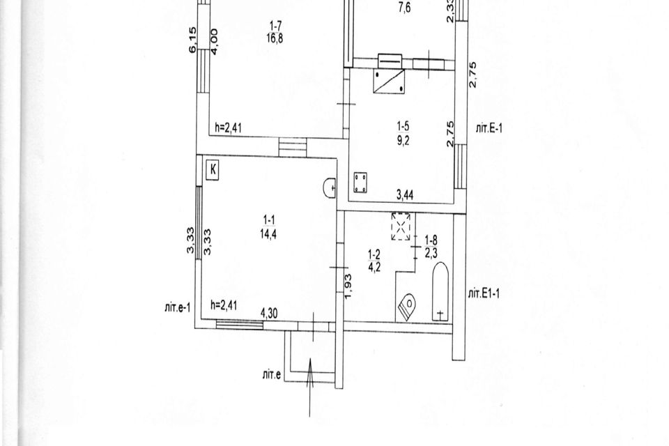 Продаётся 1-этажный дом, 56 м²