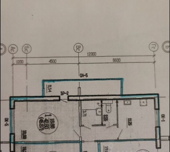 Продаётся 1-комнатная квартира, 42.6 м²