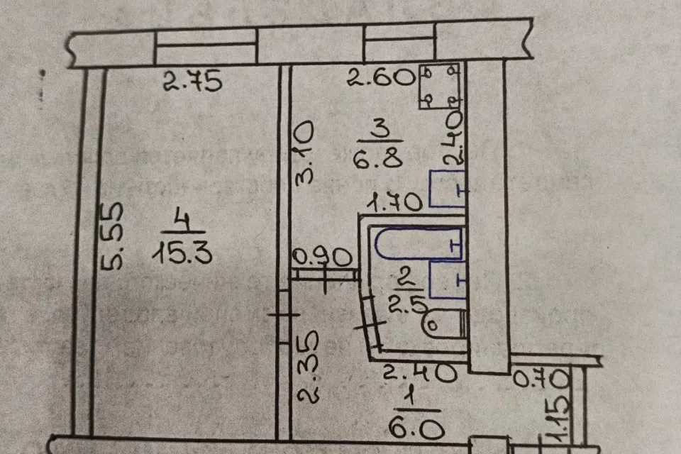 Продаётся 1-комнатная квартира, 31.3 м²