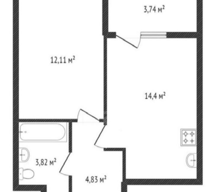Продаётся 1-комнатная квартира, 37.5 м²