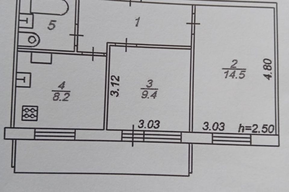 Продаётся 2-комнатная квартира, 42.4 м²