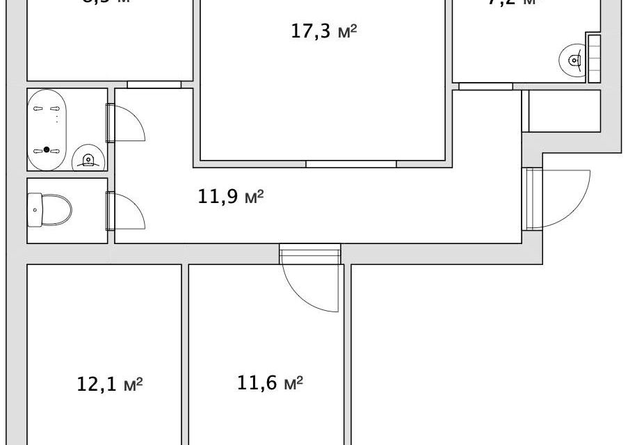 Продаётся 4-комнатная квартира, 77.8 м²