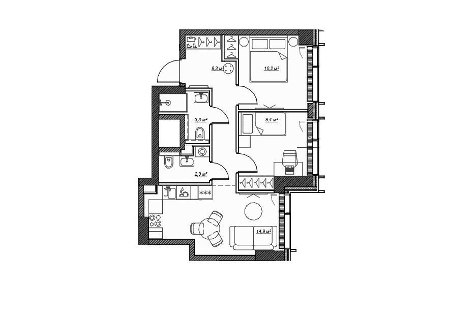 Продаётся 2-комнатная квартира, 49 м²