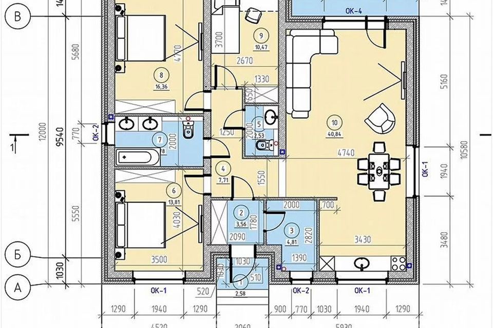 Продаётся 1-этажный дом, 109 м²