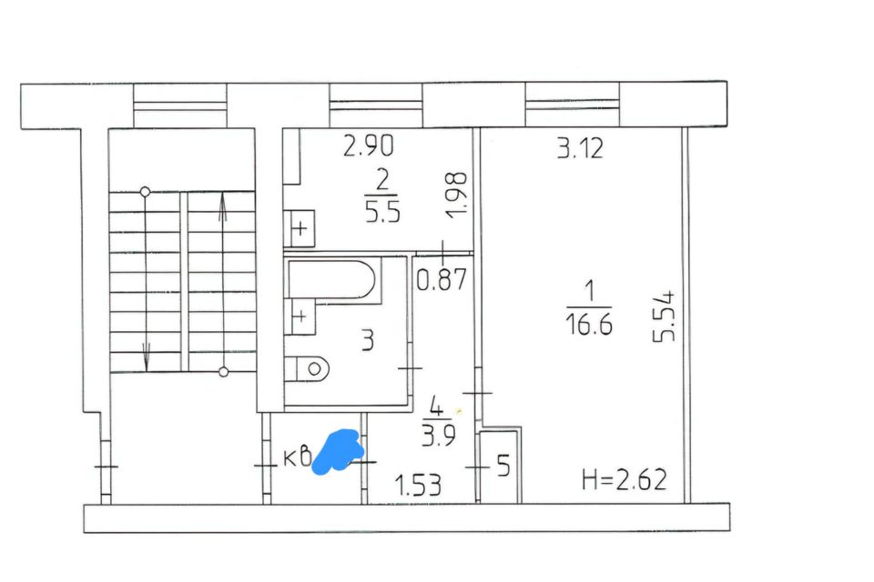 Продаётся 1-комнатная квартира, 30.3 м²