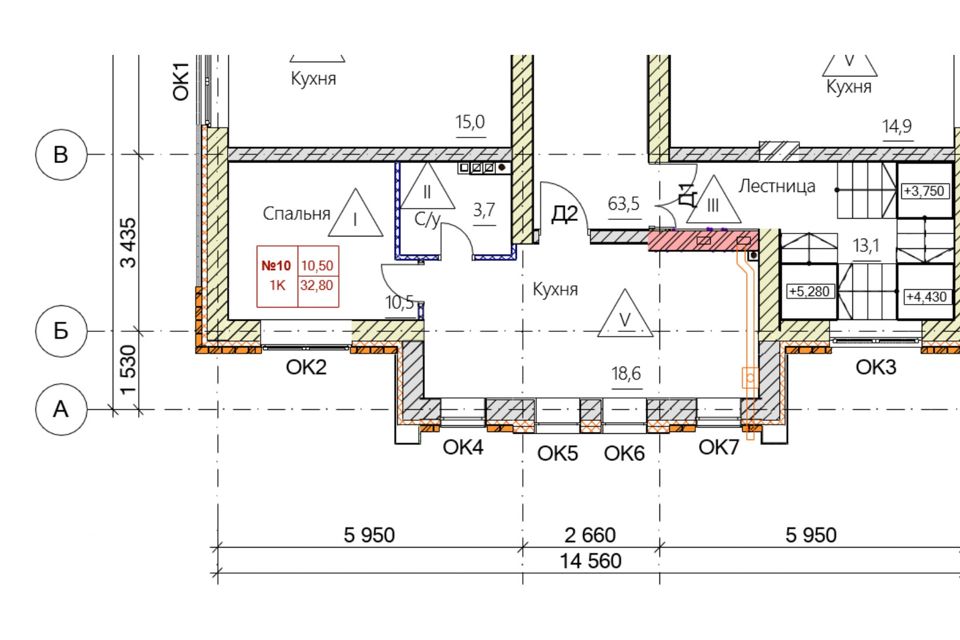 Продаётся 1-комнатная квартира, 33.9 м²