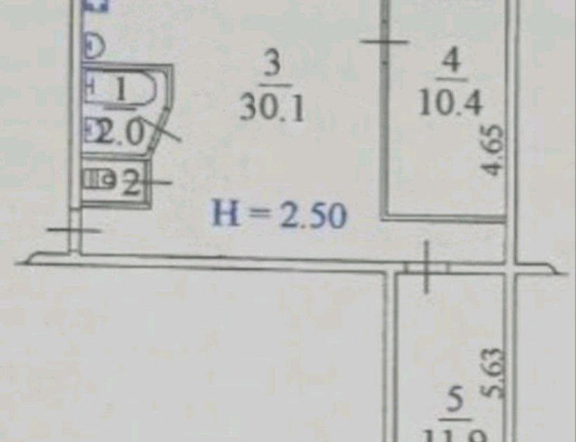 Продаётся 3-комнатная квартира, 55.4 м²