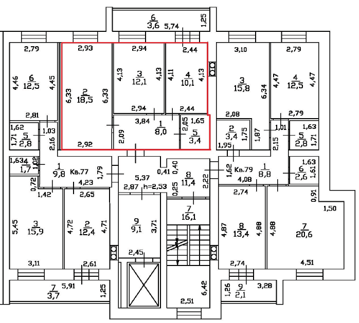 Продаётся 2-комнатная квартира, 55.7 м²