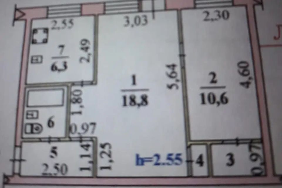 Продаётся 2-комнатная квартира, 43 м²