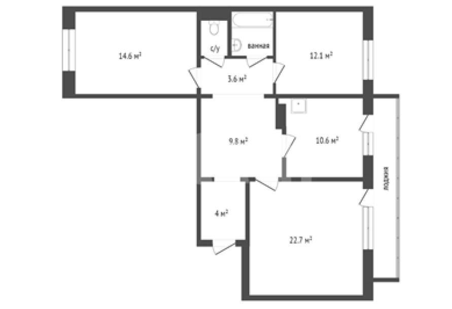 Продаётся 3-комнатная квартира, 88 м²