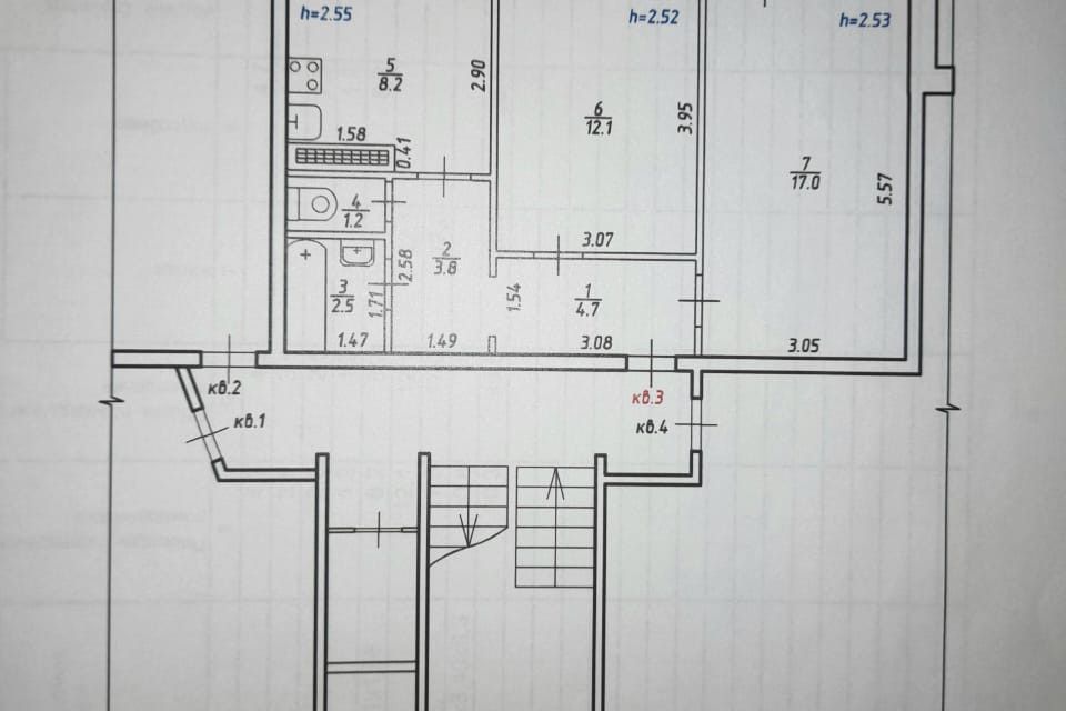 Продаётся 2-комнатная квартира, 50.3 м²