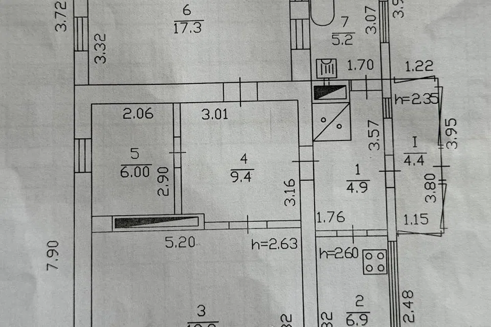 Продаётся 1-этажный дом, 74 м²