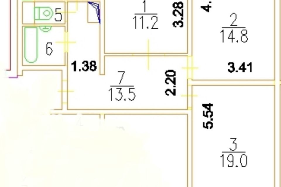 Продаётся 3-комнатная квартира, 72.6 м²