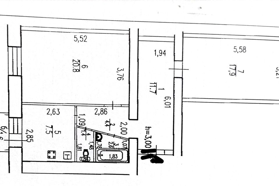 Продаётся 2-комнатная квартира, 67 м²