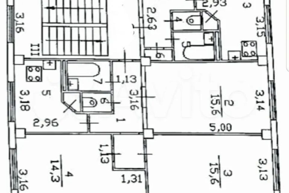 Продаётся 3-комнатная квартира, 61.1 м²