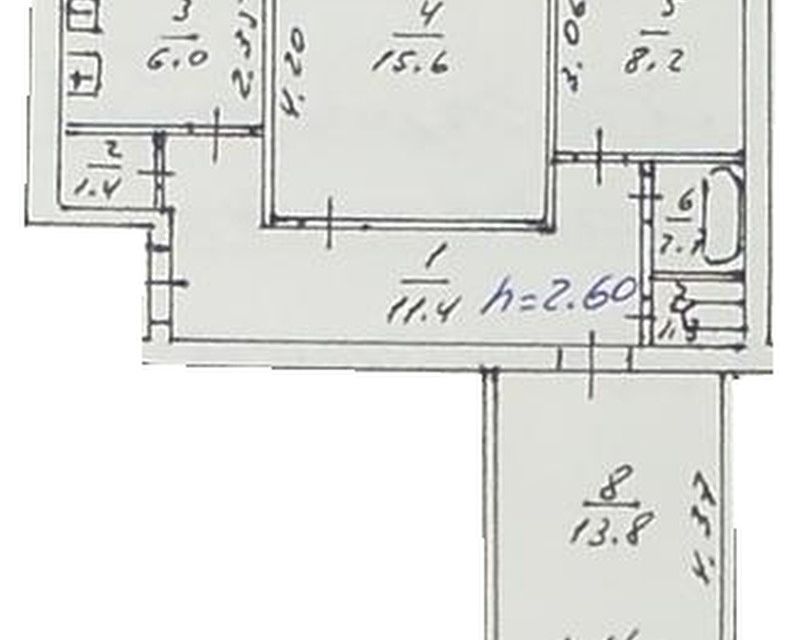 Продаётся 3-комнатная квартира, 58.8 м²