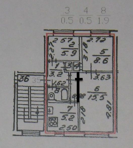 Продаётся 3-комнатная квартира, 41.6 м²