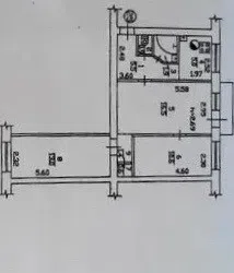 Продаётся 3-комнатная квартира, 56 м²