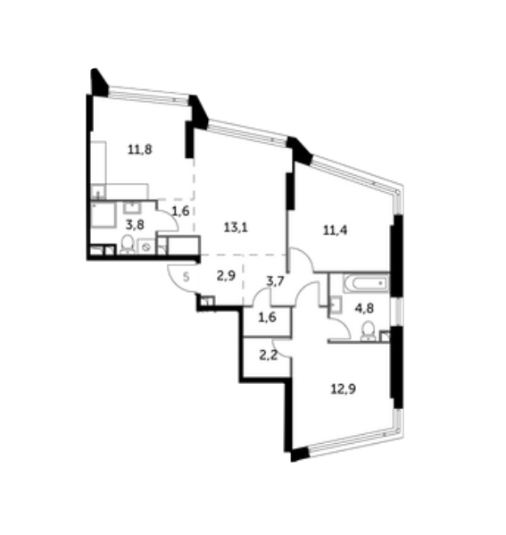 Продаётся 2-комнатная квартира, 69.8 м²