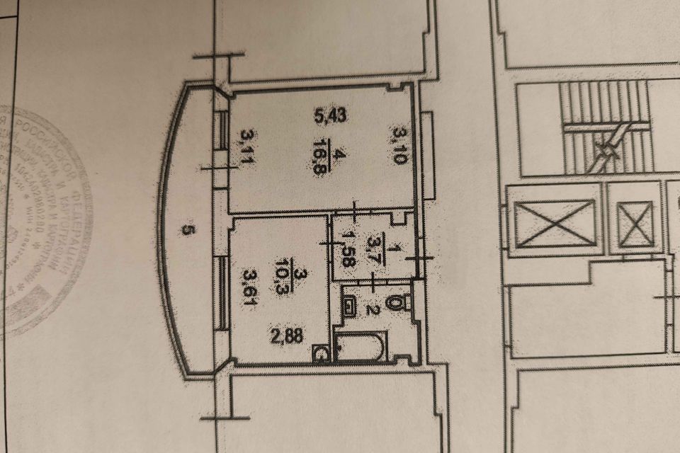 Продаётся 1-комнатная квартира, 38 м²