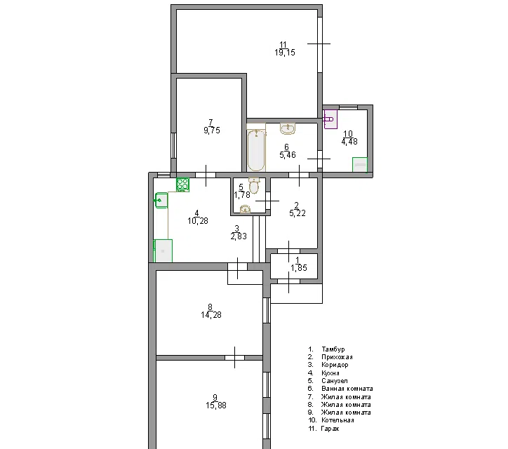 Продаётся 1-этажный дом, 57.4 м²