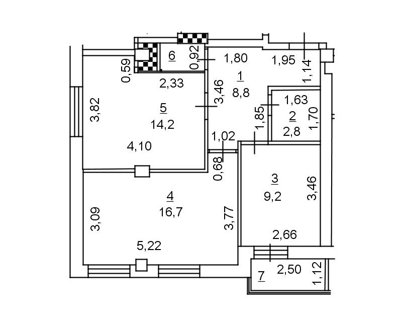 Продаётся 2-комнатная квартира, 53.4 м²