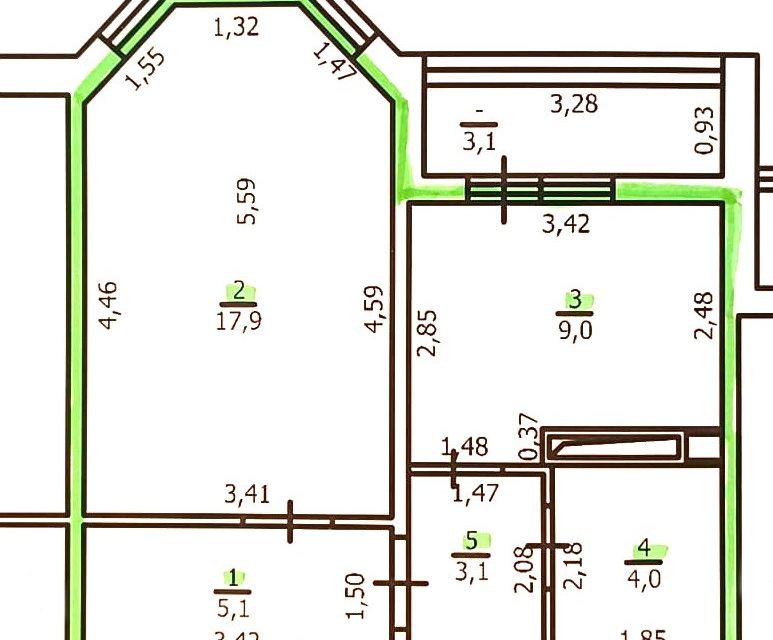 Продаётся 1-комнатная квартира, 39.1 м²