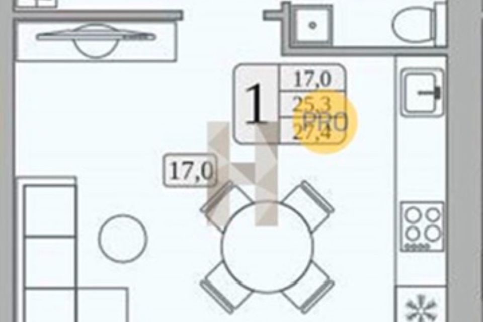 Продаётся студия, 27.9 м²