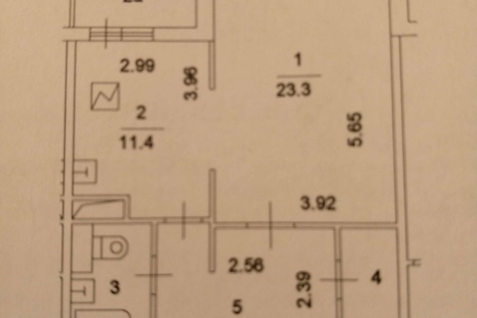 Продаётся 1-комнатная квартира, 52 м²