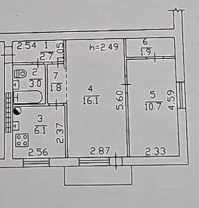 Продаётся 2-комнатная квартира, 43 м²