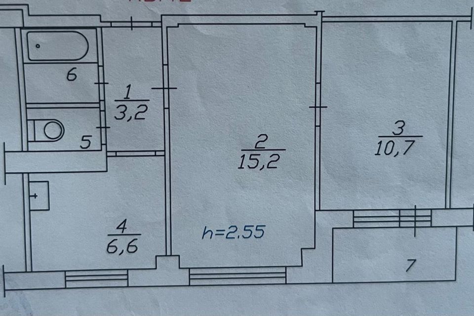 Продаётся 2-комнатная квартира, 39 м²