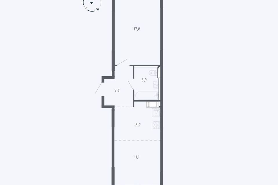 Продаётся 2-комнатная квартира, 47.1 м²